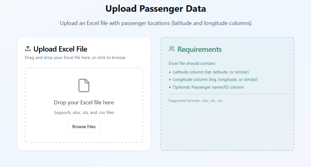 TMS import passangers